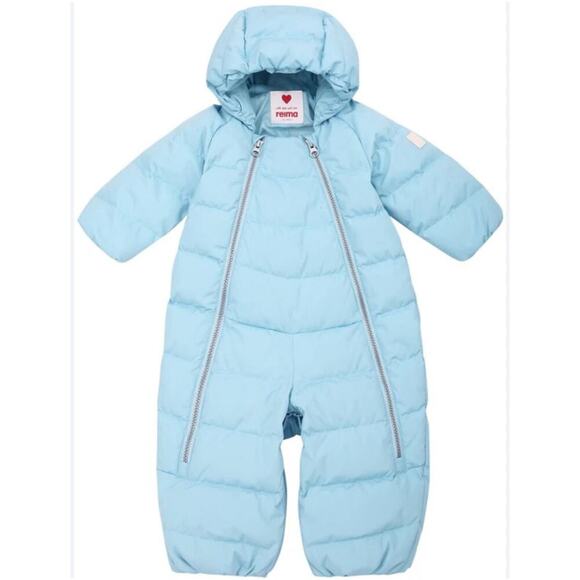 NWOT Reima Tikkanen SZ 3-6 Months Honeycomb Baby Down Snowsuit Sleeping Bag Blue